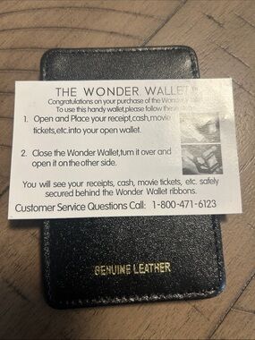 Wonder Wallet Genuine Leather Card Holder - Black